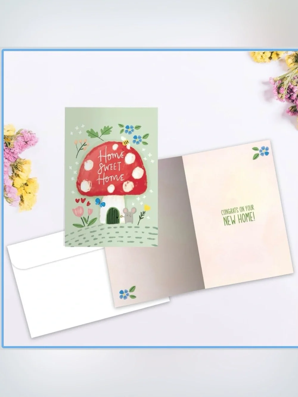 Tree-Free Greetings New Home Housewarming Greeting Card, Mushroom House